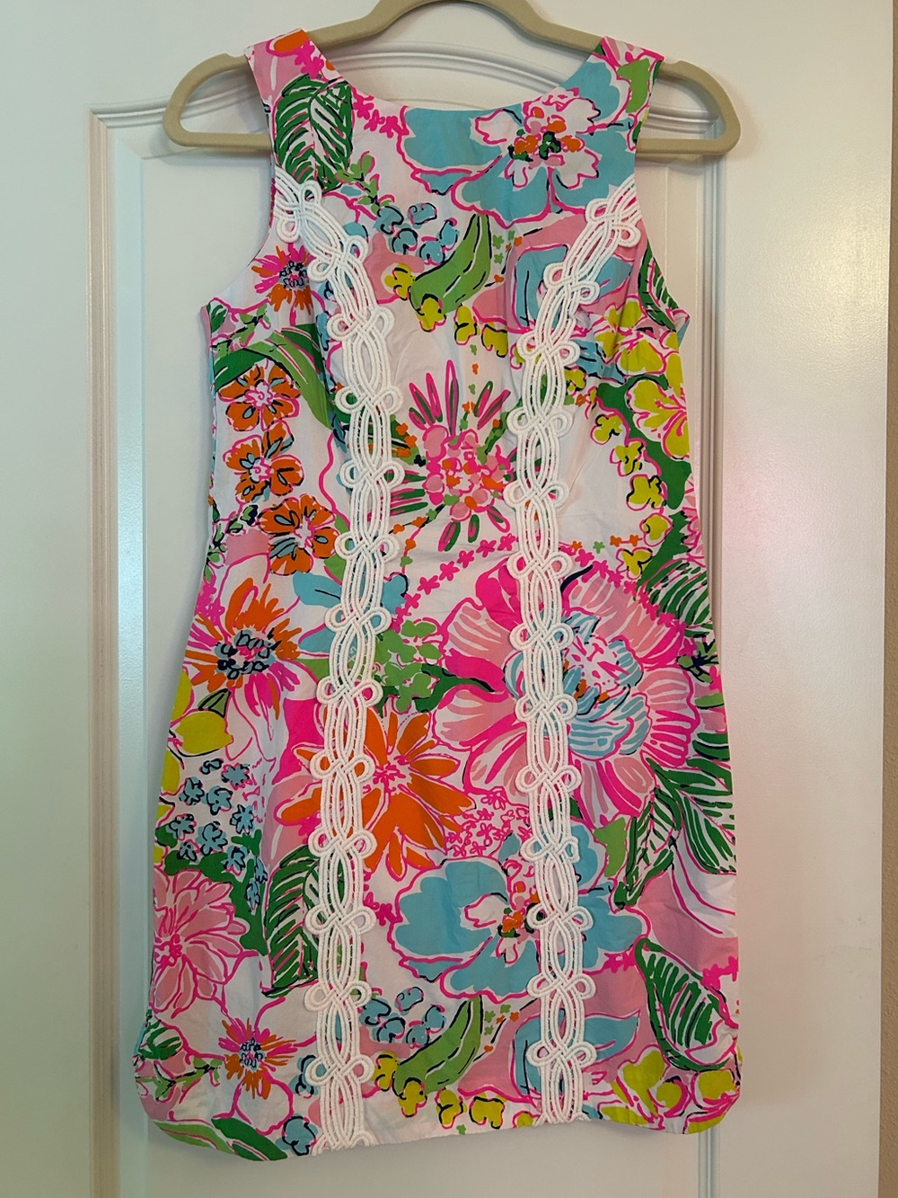 Lilly Pulitzer Target Sleeveless Shift Dress Nosey Posey Floral White Lace